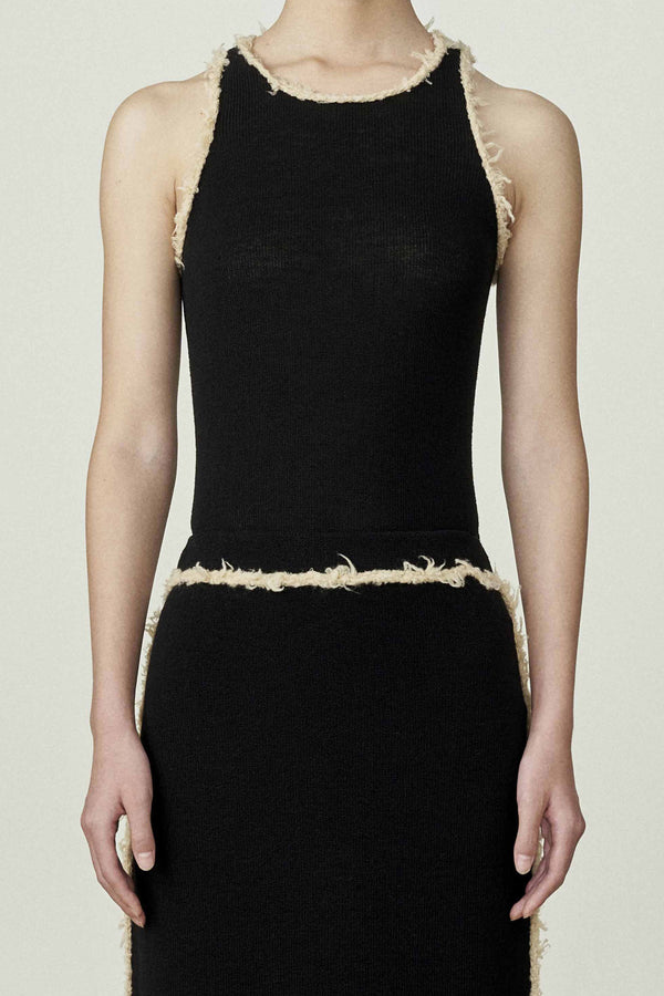 SWAYING/KNIT Hairy Hook Tank Top SW24SS1T03 Black PS72